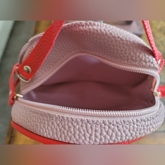 Pink Crossbody/backpack Bag with Cherry Detail - Picture 6 of 6